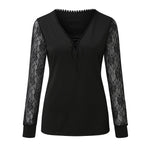 V-Neck Lace Shirt